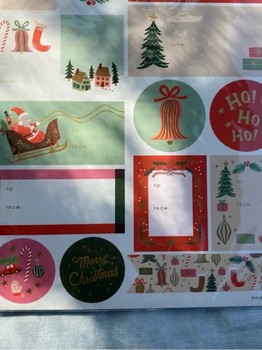 NWT Rifle Paper Company gift stickers Christmas cards tissue paper gift bag lot